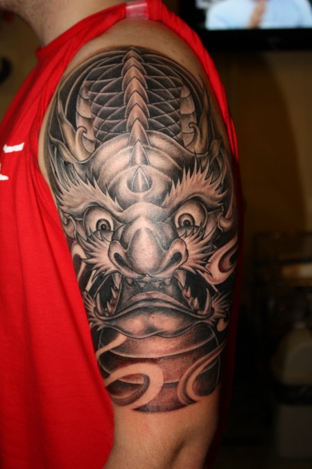 dragon tattoo sleeve. Dragon Tattoos Sleeve